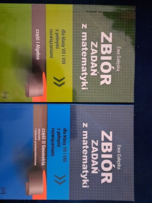 NOWE 2x zbiór zadań z matematyki pełne rozwiązania 7-8 klasa GAŁĘSKA