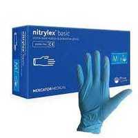 Nitrylex rękawice niebieskie bezpudrowe, rozmiar M.