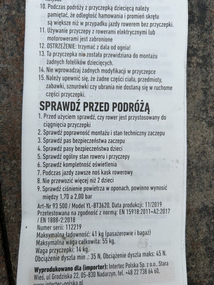 Przyczepka rowerowa INTERTEC Solo 61551 Niebieski