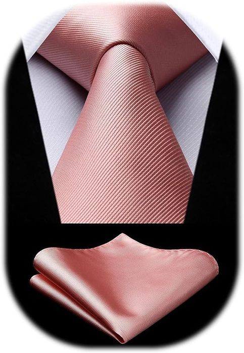 Krawat Męski Poszetka Różowy Zestaw
