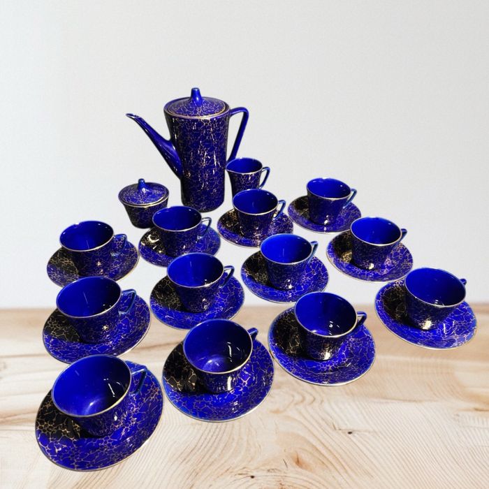 Serwis Chodzież Ira kobalt marmurek złocenia na 12 os.