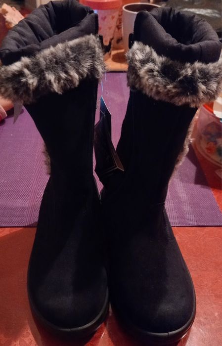 Nowe czarne kozaki dziewczece Gore-Tex ecco 30