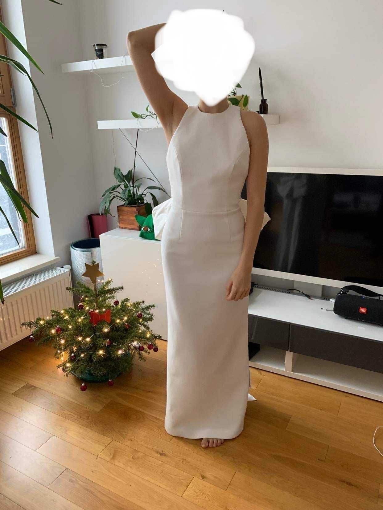 Rebecca Vallance sukienka ślubna kokarda minimalizm elegancja 34/36