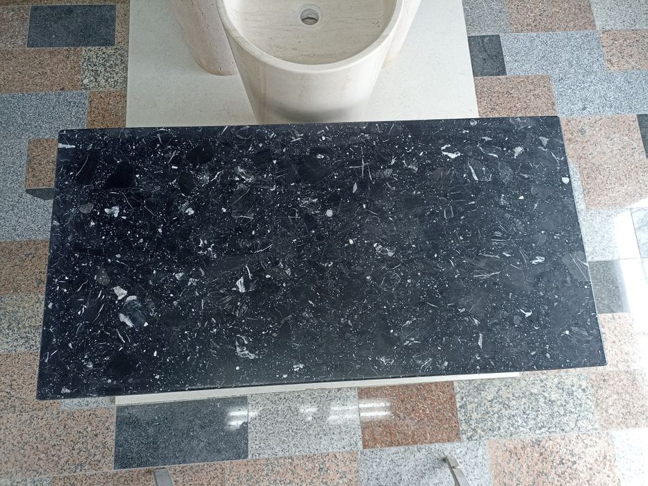 Aparador em Pedra Mármore Compacto Negro Marquina