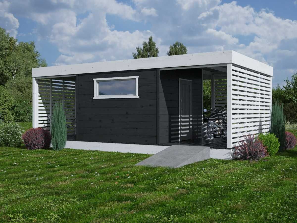 DOMEK 28m2 na ROD domek 7x4 domek 4x4 MDN10A sauna jacuzzi siłownia