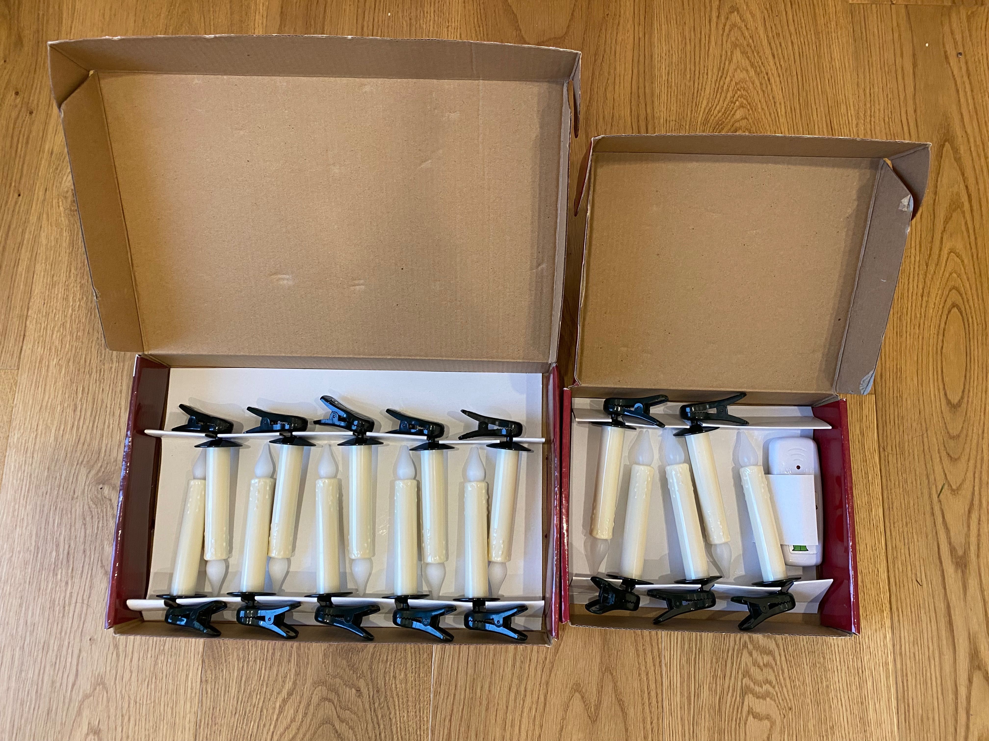 Hellum lampki z klipsem na choinkę. Świece na baterie, pilot. 15 szt