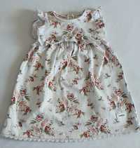 NEWBIE- sukienka na lato dla dziewczynki kr.rękaw w kwiaty r.74cm