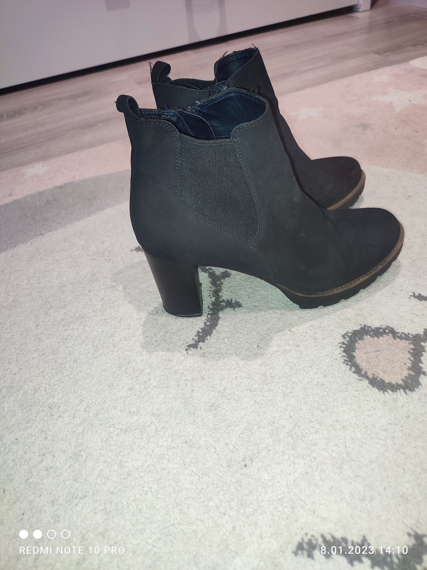 Buty botki na słupku traper koturn platforma greaceland Deichmann 40