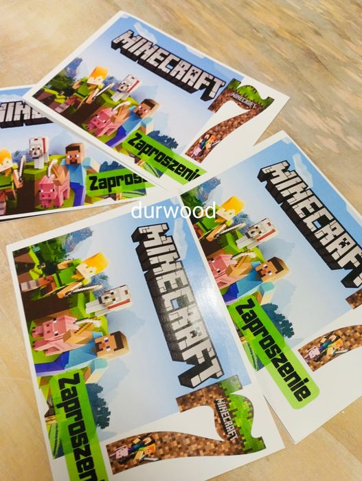 Zaproszenia dekoracje urodziny Minecraft inne wzory dowolny wzór