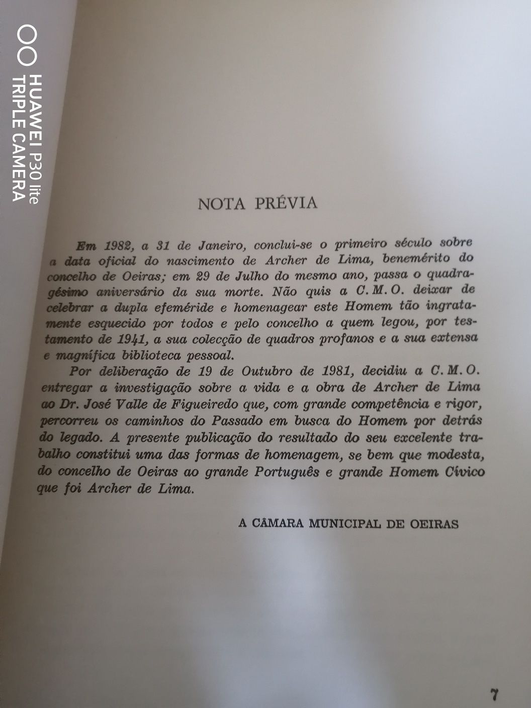 Aproximação à vida e obra de Archer de Lima