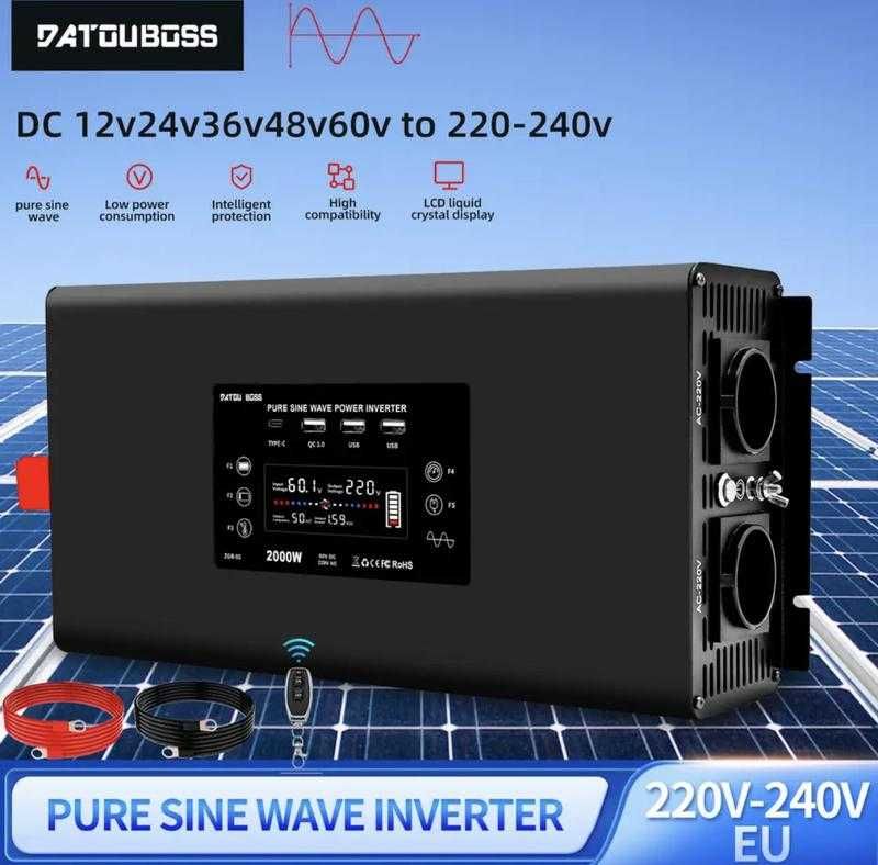 Якісний та потужний інвертор DATOUBOSS 48V/2000W(4000W)
