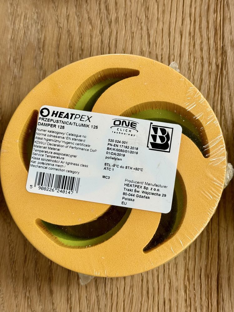 Rekuperacja Heatpex Aria Connect Przepustnica/Tłumik 125 mm