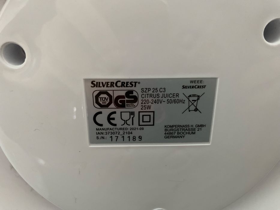 Wyciskarka do cytrusow Silver Crest