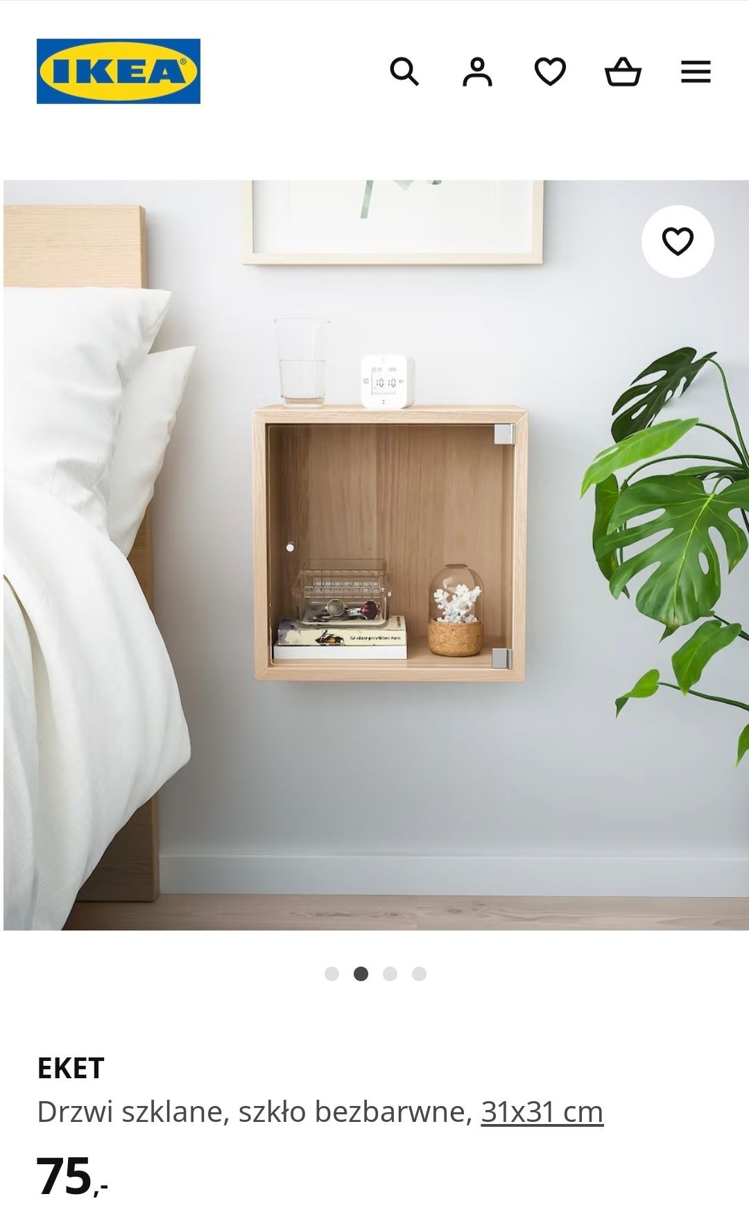 IKEA Drzwiczki drzwi szklane EKET 31x31 cm do gabloty
