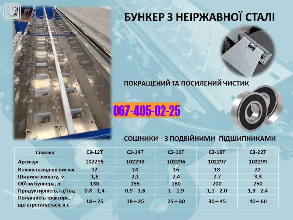 Сеялка СЗ-12Т - навесная зернотуковая с дисковыми сошниками (1.8 м)