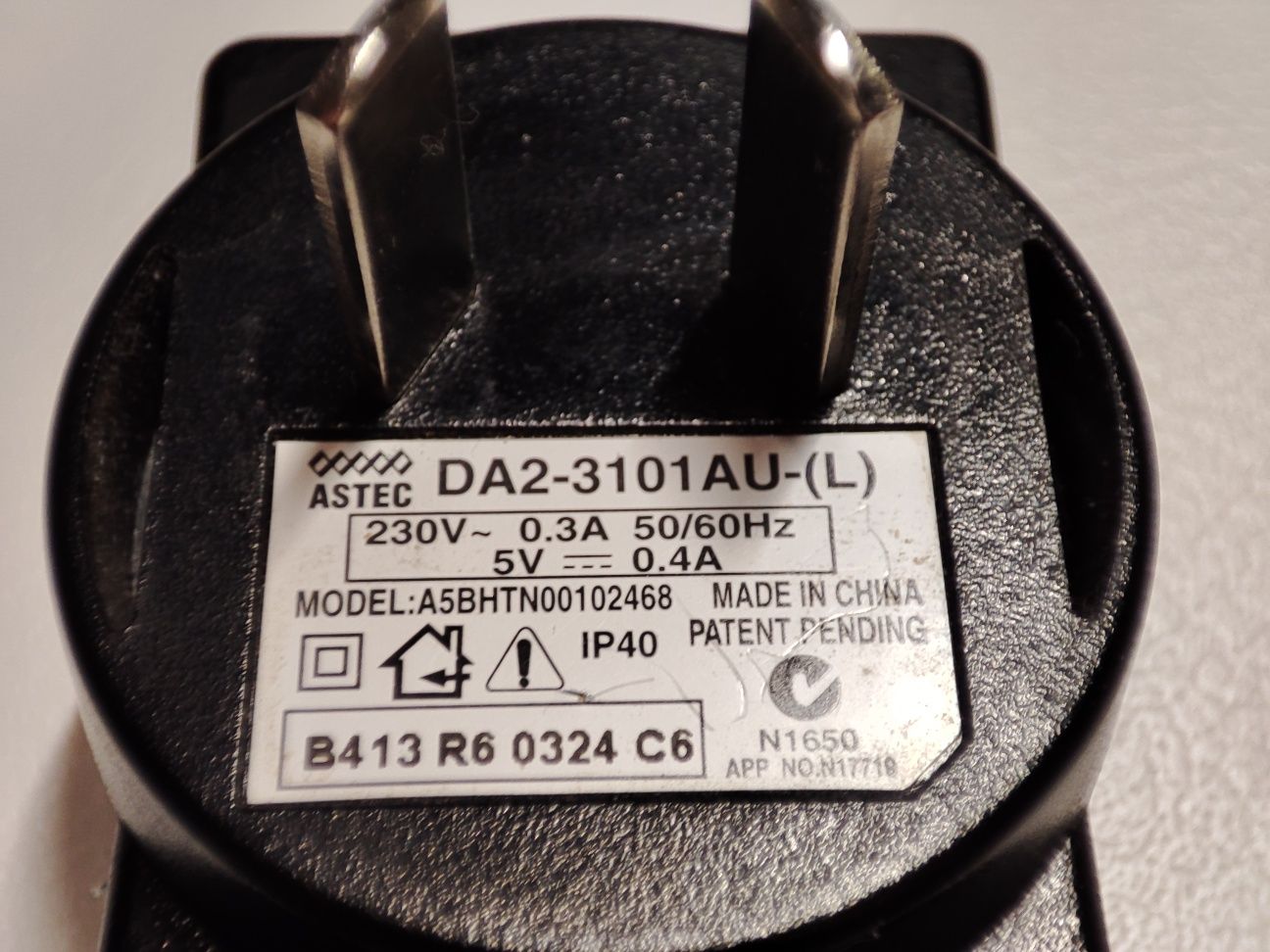 Зарядное устройство ASTEC DA2-3101EU-(L) 5V 0,4A для телефонов Siemens