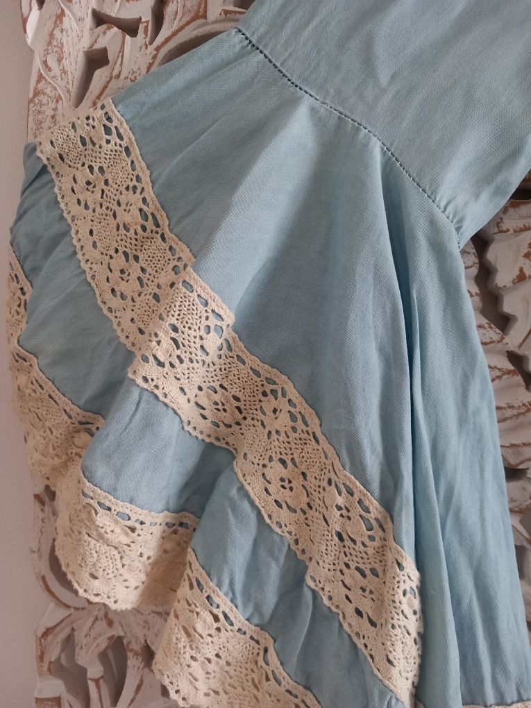 Vestido ganga com bordado da Tendências Store