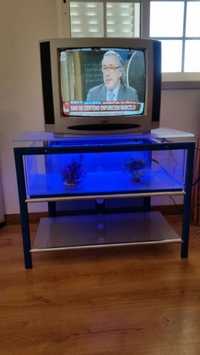 Mesa de vidro para tv com aquario
