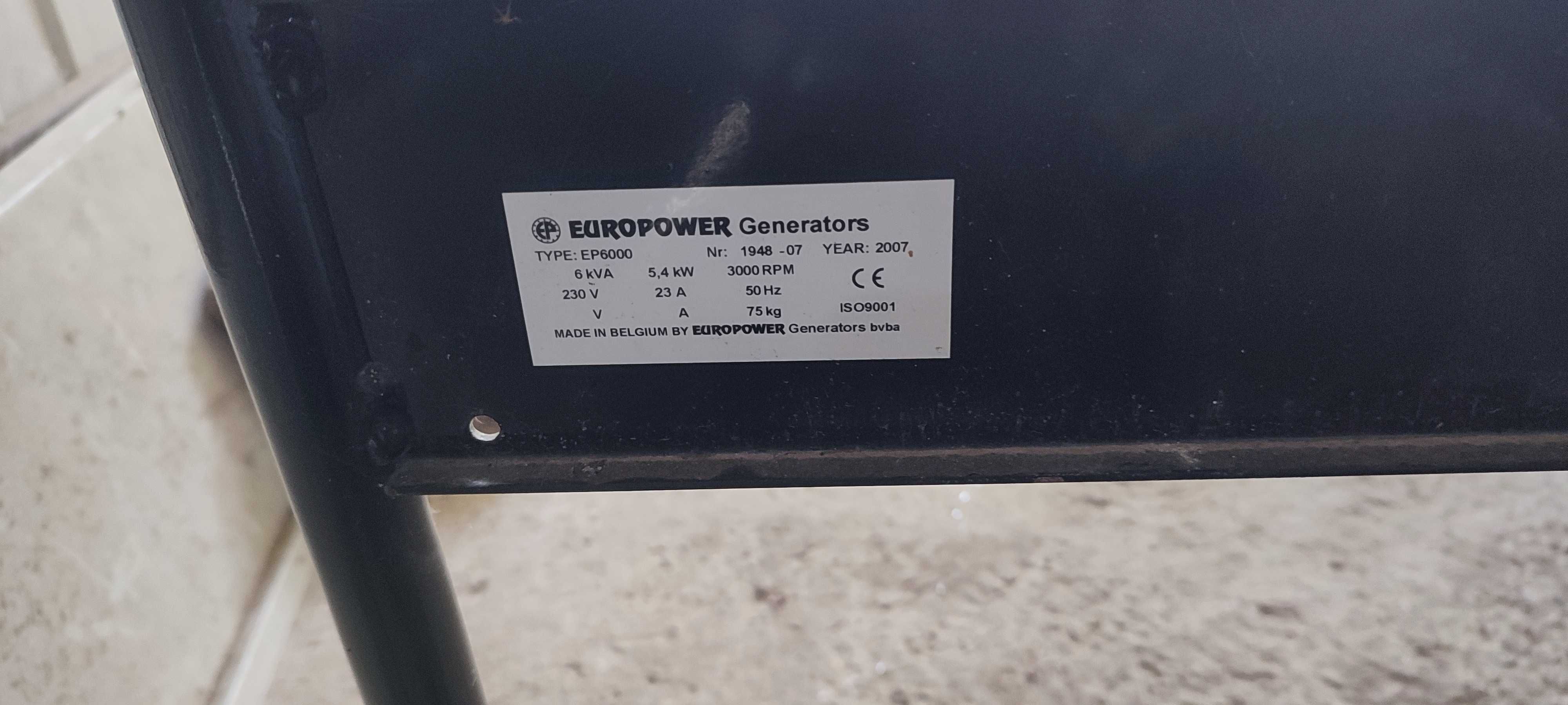 Бензиновий генератор Europower EP6000 H/S 230V