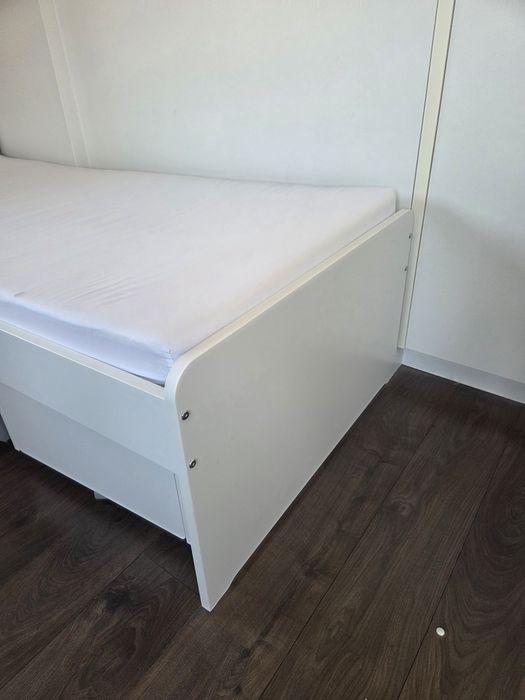 ŁÓŻKO IKEA SLAKT 90×200 cm rama łóżka i 2 pojemniki do przechowywania