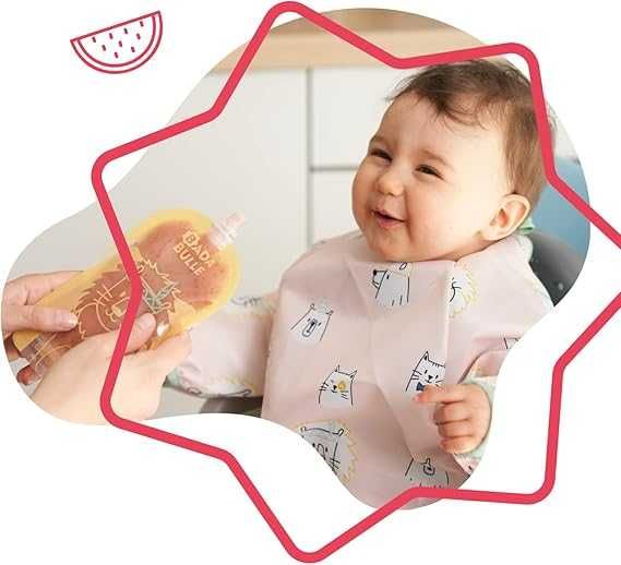 Badabulle Śliniak z rękawem w kolorze różowym