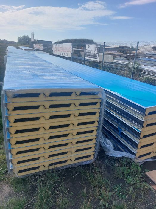 Płyta warstwowa dachowa 80mm RAL 9006/9010 16m I gatunek NOWA