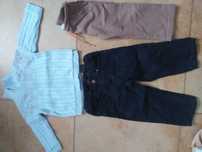 Spodnie H&M + dresowe COCCODRILLO + sweterek ocieplany Koala 12-18m 86