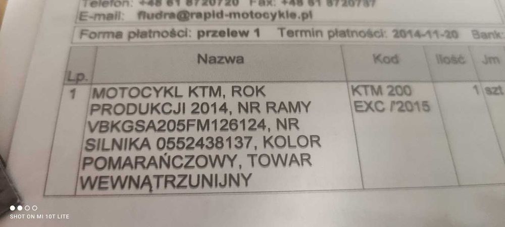 Motocykl KTM EXC 200 2T