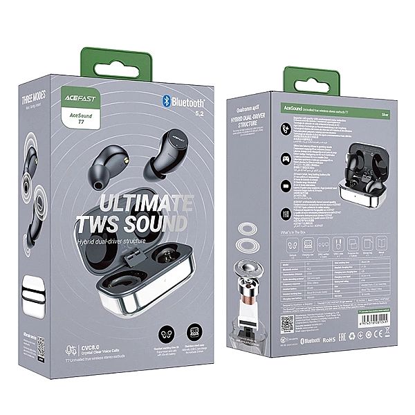 Acefast gamingowe dokanałowe słuchawki bezprzewodowe TWS Bluetooth 5.2