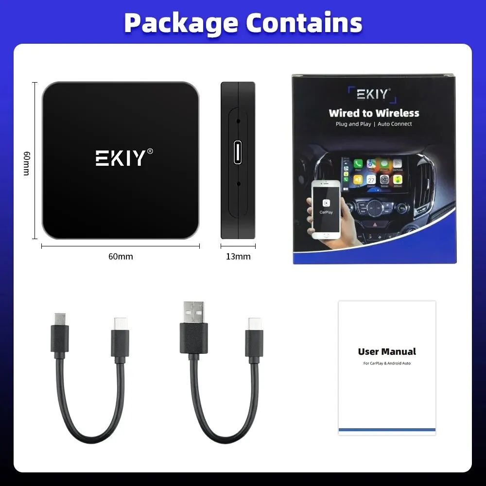 Адаптер EKIY - бездротовий CarPlay / AndroidAuto