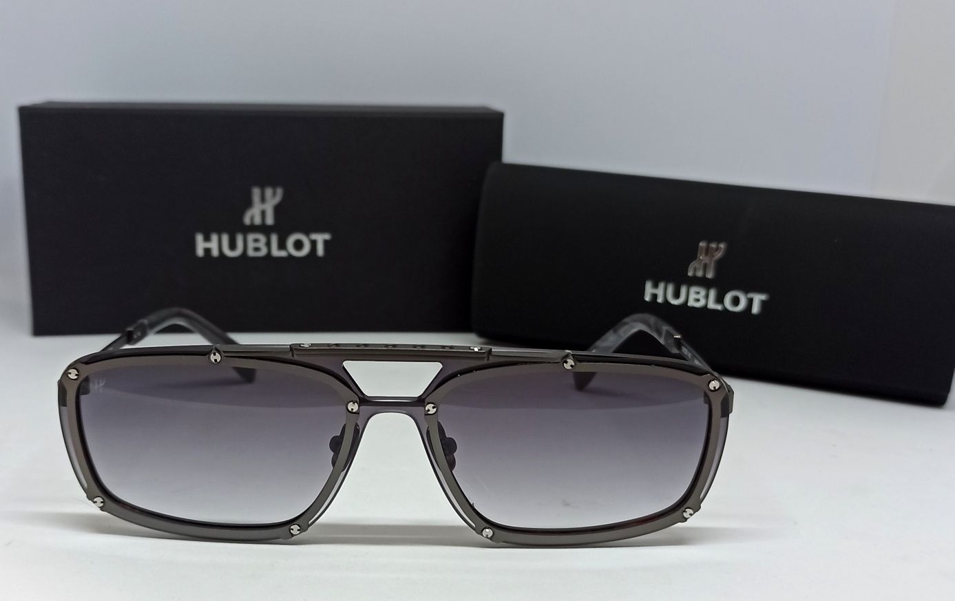 HUBLOT H 040 очки унисекс серо фиолетовый градиент в сером металле