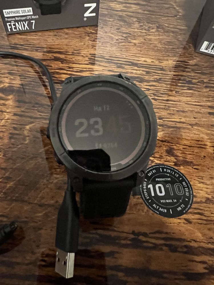 Garmin Fenix 7 – Sapphire Solar 47 мм Carbon Grey DLC Titanium з Black