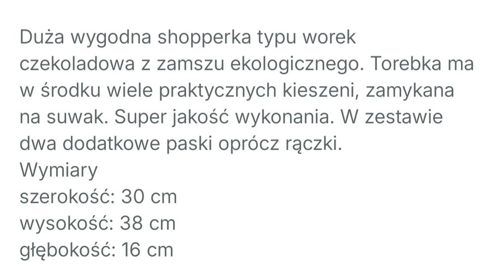 Torebka zamszowa Czekoladowa  Flora&Co