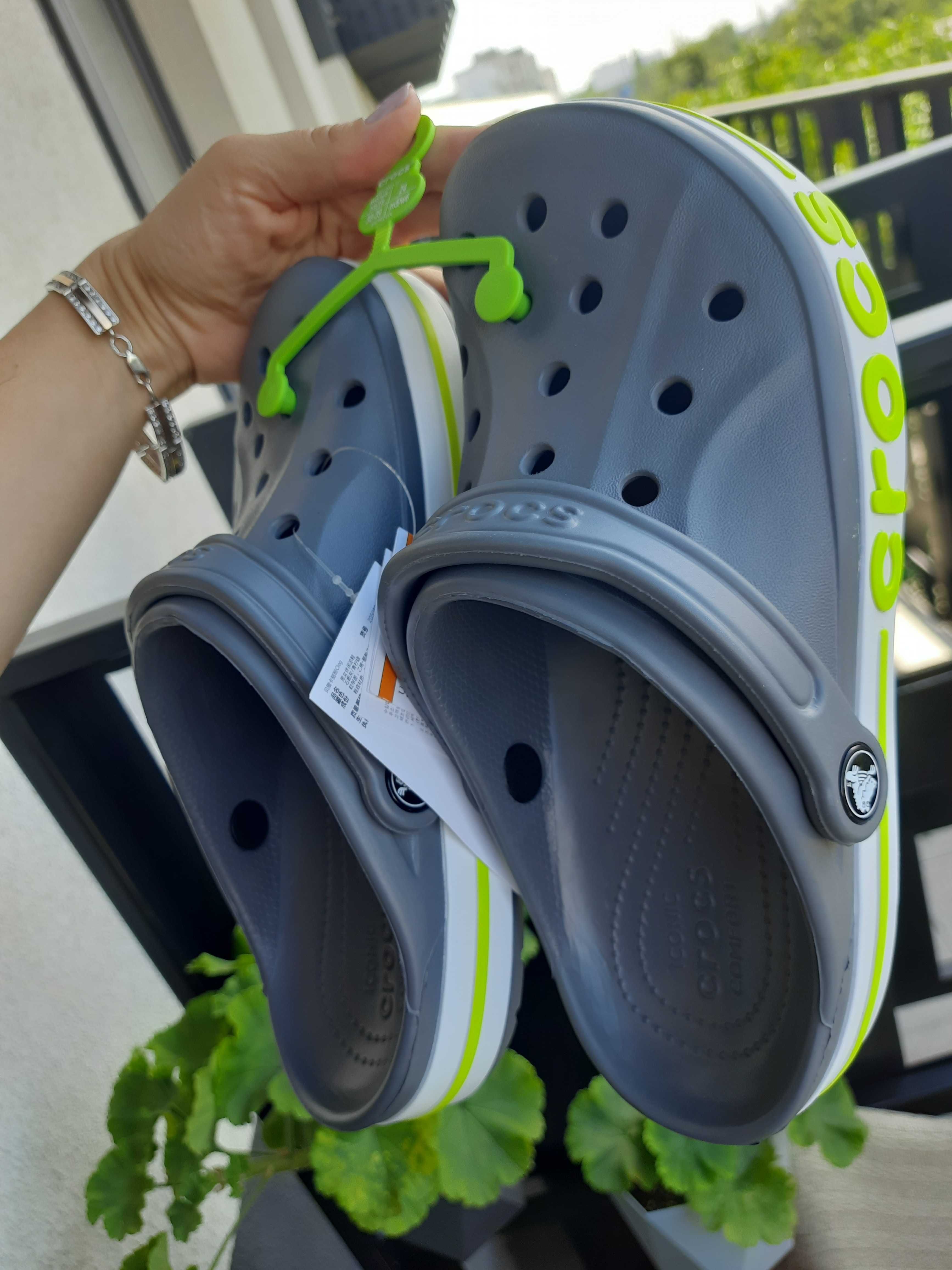 Unisex Сабо Crocs Bayaband Clog 38- 39 Slate Grey Lime Punch