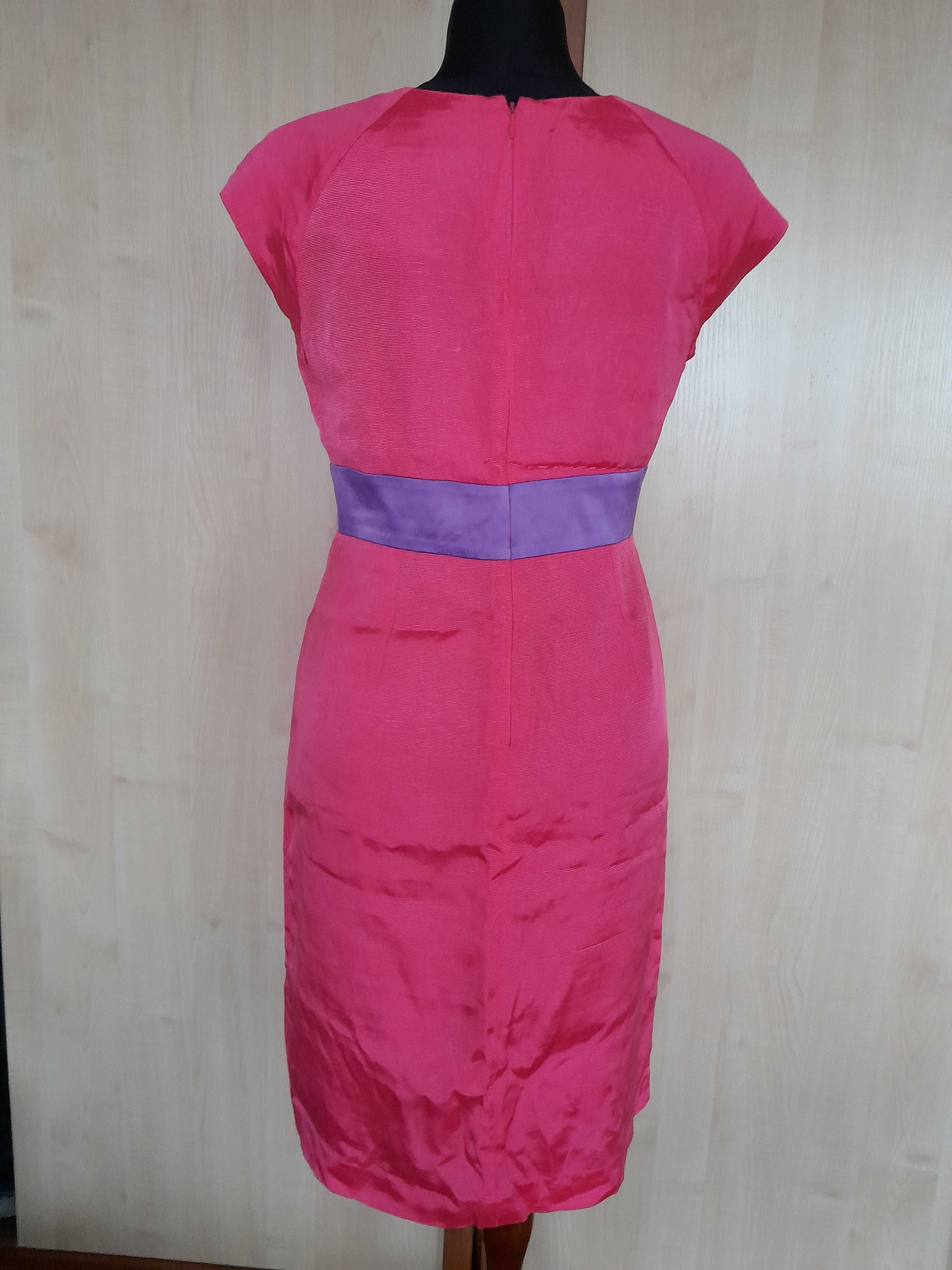 sukienka wizytowa -kolor fuksja, z bolerkiem roz. 40 NOWA
