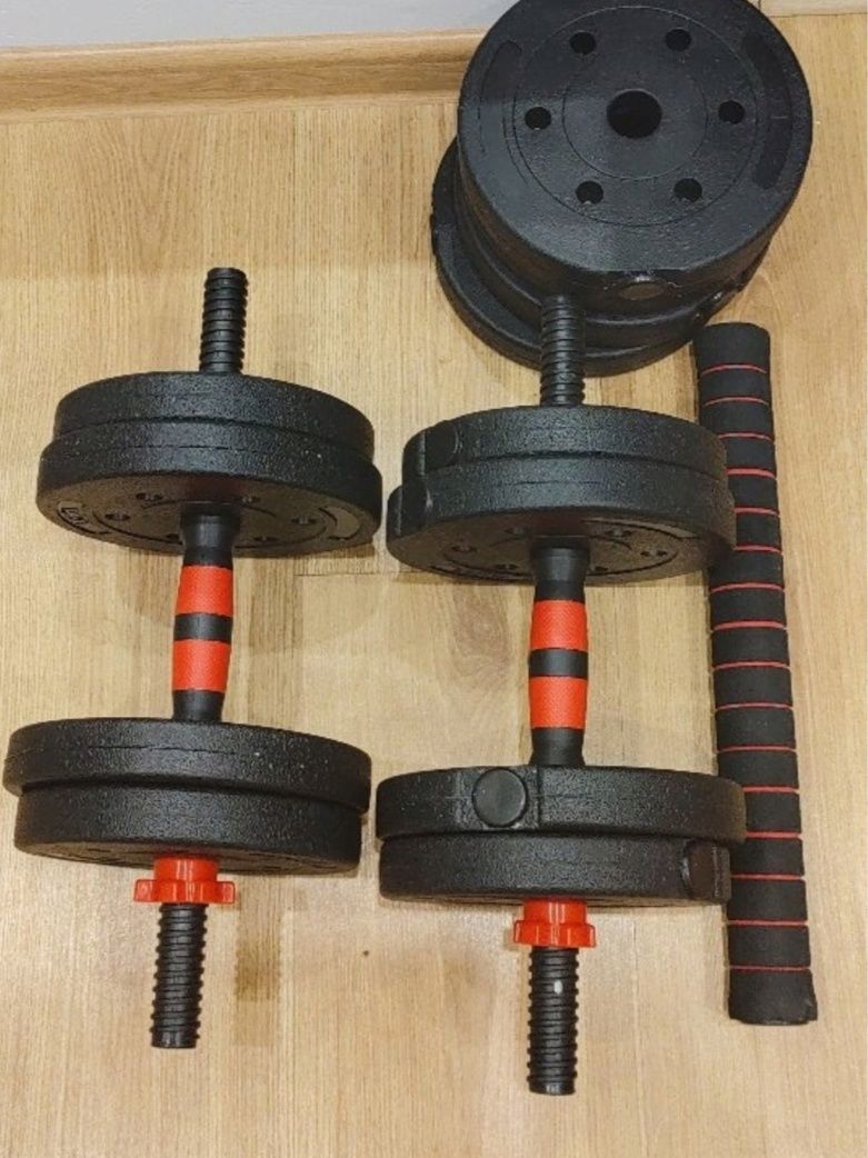Hantle Regulowane Zestaw Hantli Do Ćwiczeń 2x10KG  20KG Sztanga + Gryf