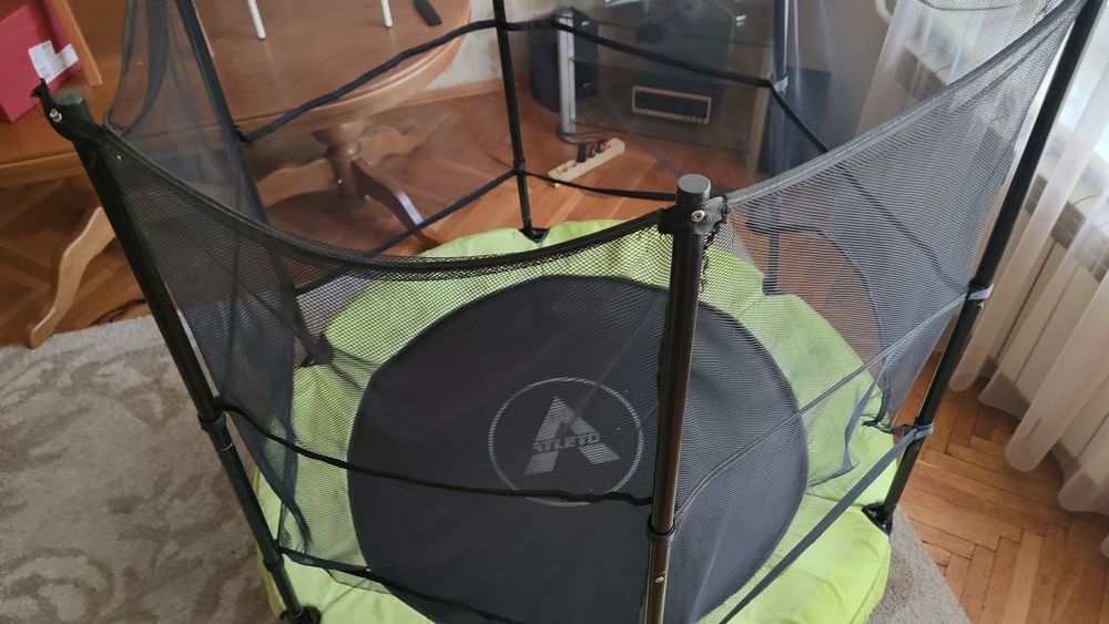 Батут Atleto 140 см з захистом і сіткою