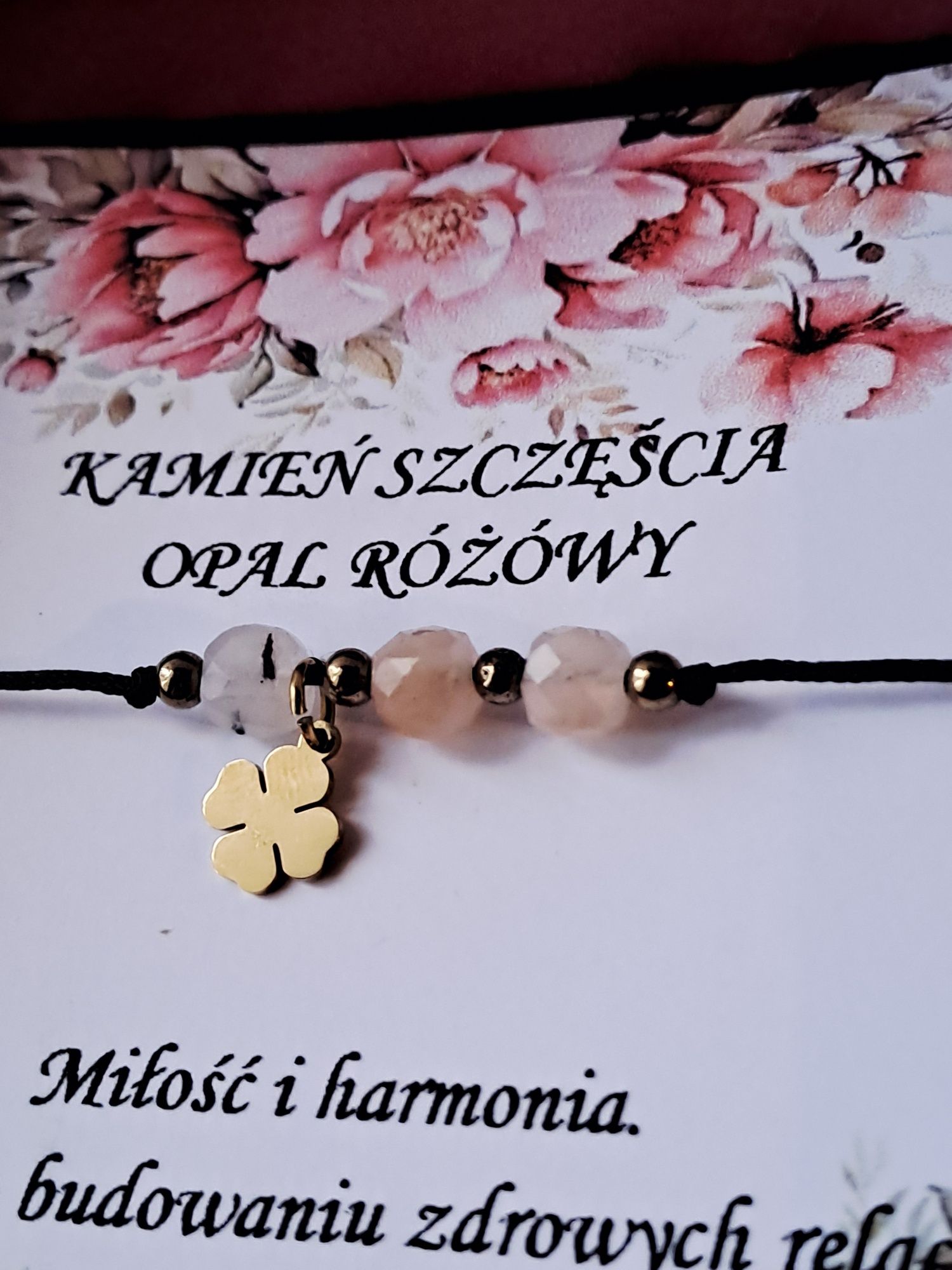 Bransoletka Kamienie Szczęścia Opal Różowy