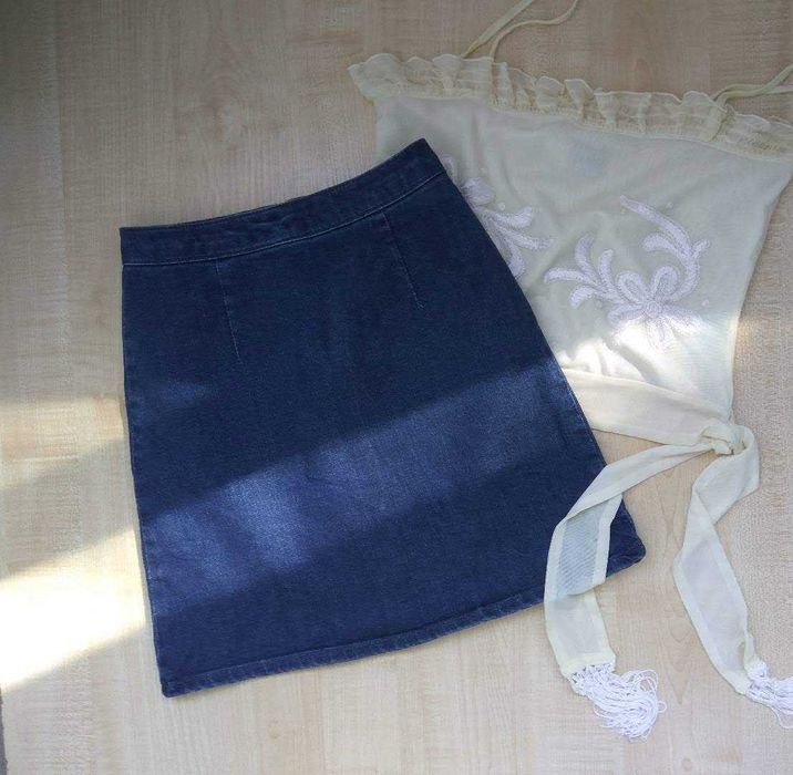 Спідниця міні джинсова темно-синя Asos