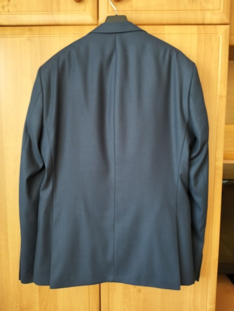 Daniel Lazzaro granatowy garnitur r. 48/M ok 180 cm + koszula