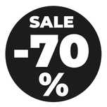 naklejka sale 70% do sklepu na szybę sale 70%, wyprzedaż 70%