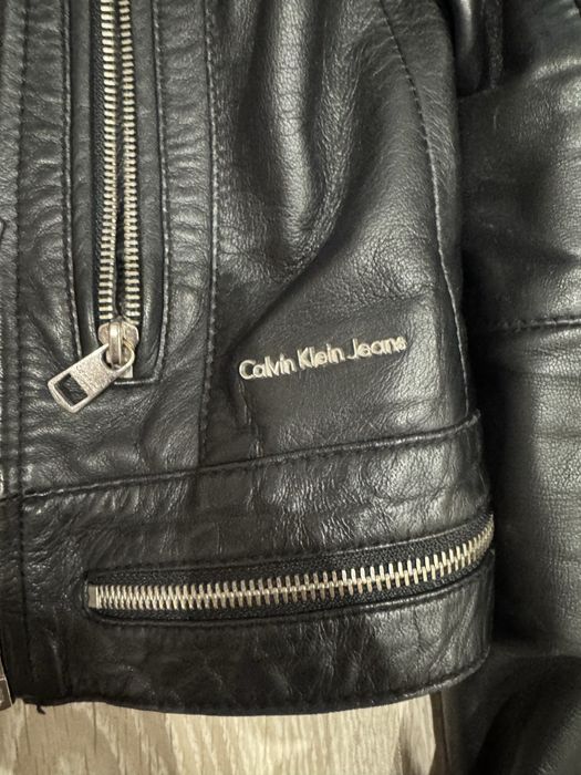 Куртка косуха натуральная кожа calvin klein оригинал xs-s