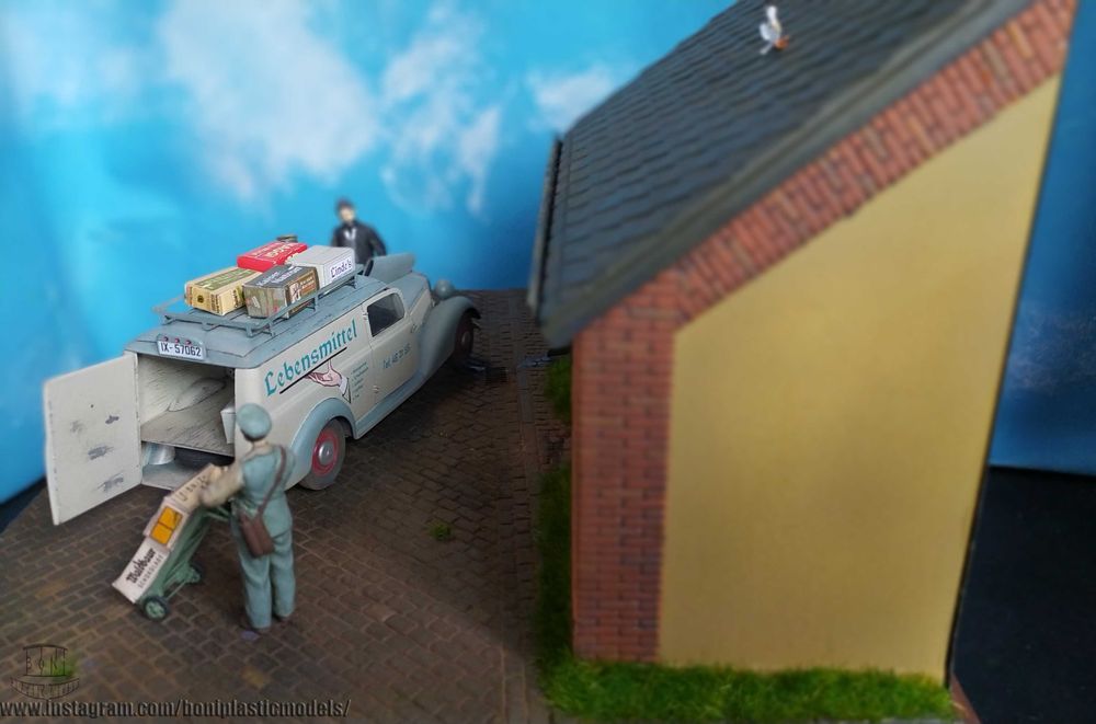 Diorama - modelo vintage em escala 1:35 - Mercedes Benz 170 V