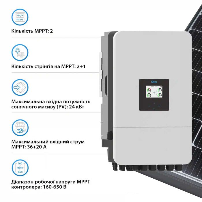 Гібридний інвертор  Deye WiFi (16 kW, 3 фази, 2 MPPT, LV)