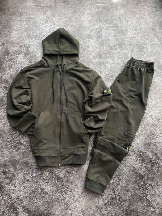 Костюм чоловічий на флісі зіп худі і штани Стоне