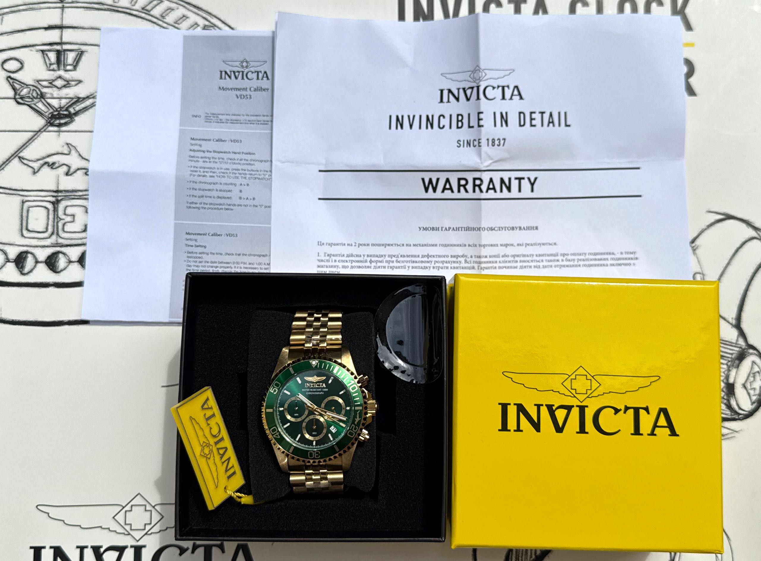 Годинник Invicta 48383 Pro Diver 43 mm. Master of the Oceans Gold