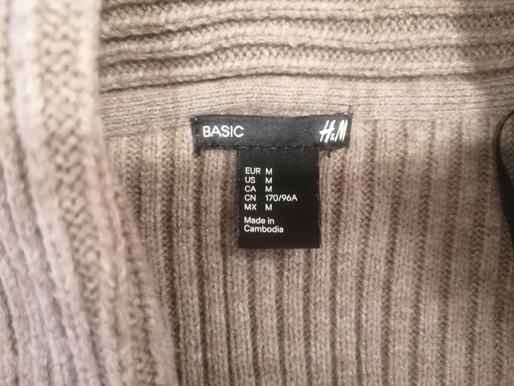 Sweter kardigan damski H&M rozm M/38 beżowy