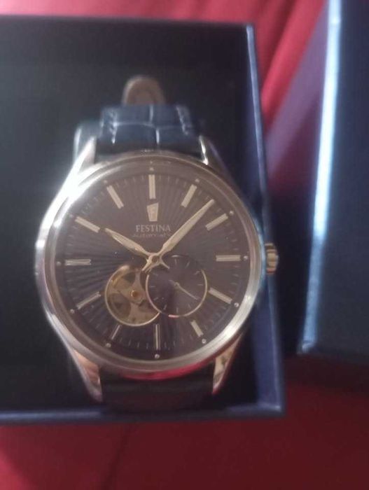 relógio FESTINA AUTOMÁTICO com correia azul de couro para  HOMEM.