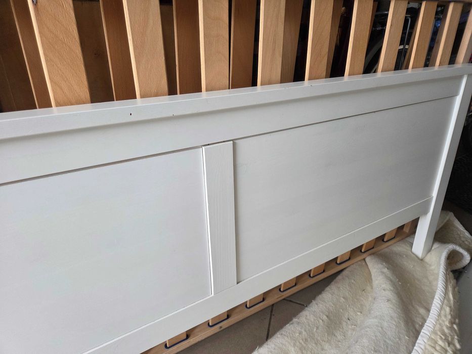 Ikea Hemnes-łóżko podwójne,białe160x200, stelaż-belka metalowa gratis!