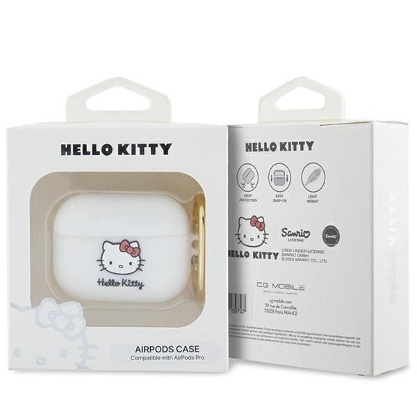 Etui Hello Kitty Silicone 3D Kitty Head Na Airpods Pro - Białe